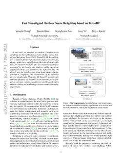 Fast Sun-aligned Outdoor Scene Relighting based on TensoRF