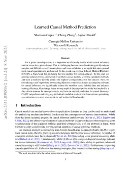 Learned Causal Method Prediction