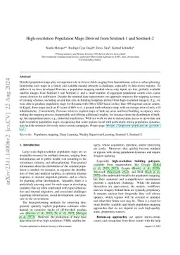 High-resolution Population Maps Derived from Sentinel-1 and Sentinel-2