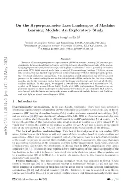 On the Hyperparameter Loss Landscapes of Machine Learning Models: An
  Exploratory Study