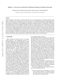Shadow loss: Memory-linear deep metric learning for efficient training