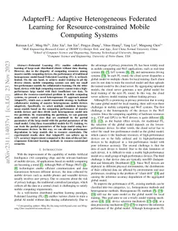 AdapterFL: Adaptive Heterogeneous Federated Learning for
  Resource-constrained Mobile Computing Systems