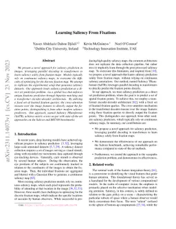 Learning Saliency From Fixations