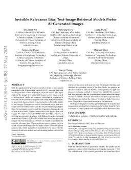 Invisible Relevance Bias: Text-Image Retrieval Models Prefer
  AI-Generated Images