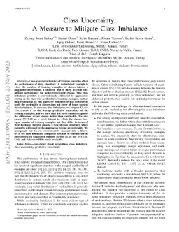 Class Uncertainty: A Measure to Mitigate Class Imbalance