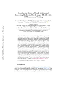 Boosting the Power of Small Multimodal Reasoning Models to Match Larger
  Models with Self-Consistency Training