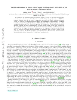Weight fluctuations in (deep) linear neural networks and a derivation of
  the inverse-variance flatness relation