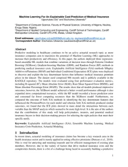 Machine Learning For An Explainable Cost Prediction of Medical Insurance