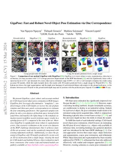 GigaPose: Fast and Robust Novel Object Pose Estimation via One
  Correspondence