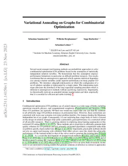 Variational Annealing on Graphs for Combinatorial Optimization