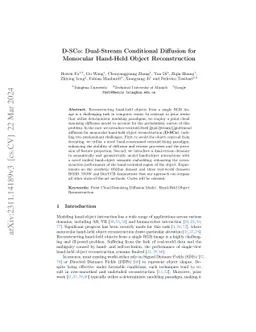 D-SCo: Dual-Stream Conditional Diffusion for Monocular Hand-Held Object
  Reconstruction