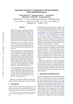 Annotation Sensitivity: Training Data Collection Methods Affect Model
  Performance