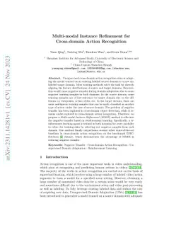 Multi-modal Instance Refinement for Cross-domain Action Recognition