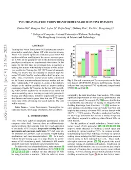 TVT: Training-Free Vision Transformer Search on Tiny Datasets