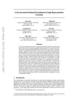 Cycle Invariant Positional Encoding for Graph Representation Learning