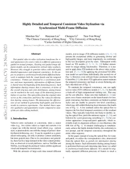 Highly Detailed and Temporal Consistent Video Stylization via
  Synchronized Multi-Frame Diffusion
