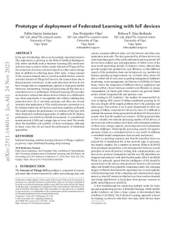 Prototype of deployment of Federated Learning with IoT devices