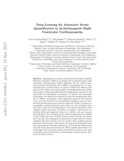 Deep Learning for Automatic Strain Quantification in Arrhythmogenic
  Right Ventricular Cardiomyopathy
