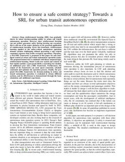 How to ensure a safe control strategy? Towards a SRL for urban transit
  autonomous operation