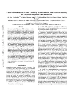 Finite Volume Features, Global Geometry Representations, and Residual
  Training for Deep Learning-based CFD Simulation