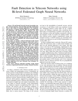 Fault Detection in Telecom Networks using Bi-level Federated Graph
  Neural Networks