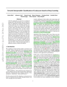 Towards Interpretable Classification of Leukocytes based on Deep
  Learning
