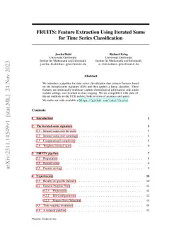FRUITS: Feature Extraction Using Iterated Sums for Time Series
  Classification