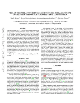 ARIA: On the Interaction Between Architectures, Initialization and
  Aggregation Methods for Federated Visual Classification