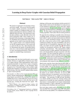 Learning in Deep Factor Graphs with Gaussian Belief Propagation