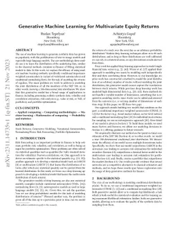 Generative Machine Learning for Multivariate Equity Returns