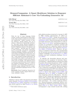 MemoryCompanion: A Smart Healthcare Solution to Empower Efficient
  Alzheimer's Care Via Unleashing Generative AI