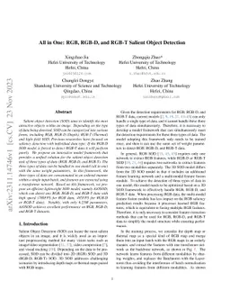 All in One: RGB, RGB-D, and RGB-T Salient Object Detection