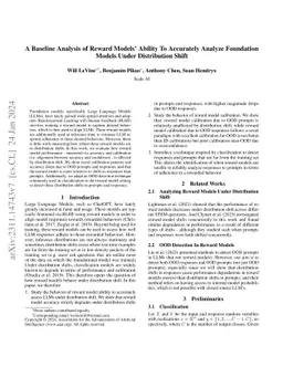 A Baseline Analysis of Reward Models' Ability To Accurately Analyze
  Foundation Models Under Distribution Shift