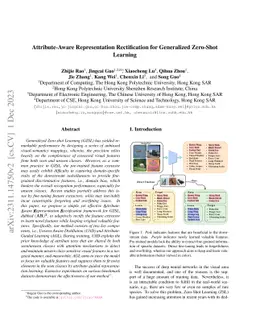 Attribute-Aware Representation Rectification for Generalized Zero-Shot
  Learning