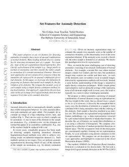 Set Features for Anomaly Detection