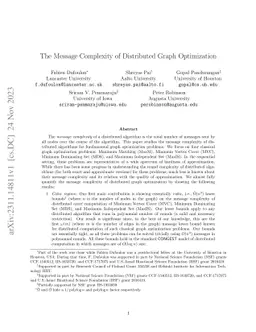 The Message Complexity of Distributed Graph Optimization