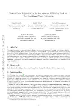 Custom Data Augmentation for low resource ASR using Bark and
  Retrieval-Based Voice Conversion