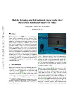 Robotic Detection and Estimation of Single Scuba Diver Respiration Rate
  from Underwater Video