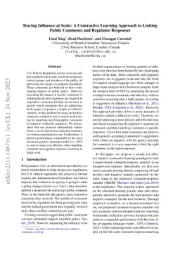 Tracing Influence at Scale: A Contrastive Learning Approach to Linking
  Public Comments and Regulator Responses