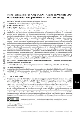 HongTu: Scalable Full-Graph GNN Training on Multiple GPUs (via
  communication-optimized CPU data offloading)