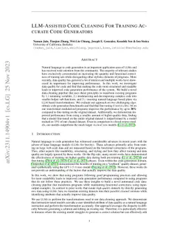 LLM-Assisted Code Cleaning For Training Accurate Code Generators