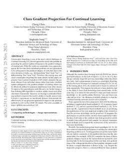 Class Gradient Projection For Continual Learning