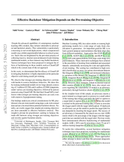 Effective Backdoor Mitigation in Vision-Language Models Depends on the Pre-training Objective