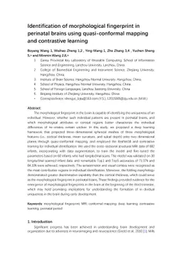 Identification of morphological fingerprint in perinatal brains using
  quasi-conformal mapping and contrastive learning