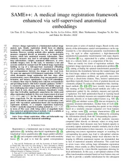 SAME++: A Self-supervised Anatomical eMbeddings Enhanced medical image
  registration framework using stable sampling and regularized transformation