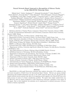 Neural Network Based Approach to Recognition of Meteor Tracks in the
  Mini-EUSO Telescope Data