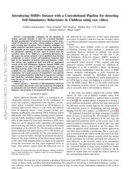 Introducing SSBD+ Dataset with a Convolutional Pipeline for detecting
  Self-Stimulatory Behaviours in Children using raw videos