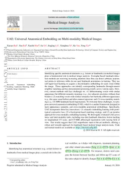UAE: Universal Anatomical Embedding on Multi-modality Medical Images