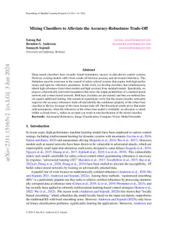 Mixing Classifiers to Alleviate the Accuracy-Robustness Trade-Off