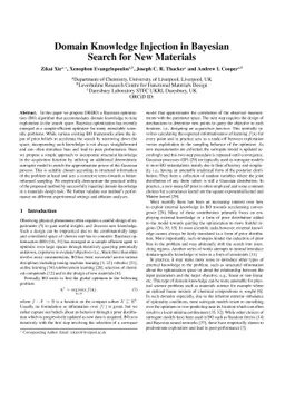 Domain Knowledge Injection in Bayesian Search for New Materials